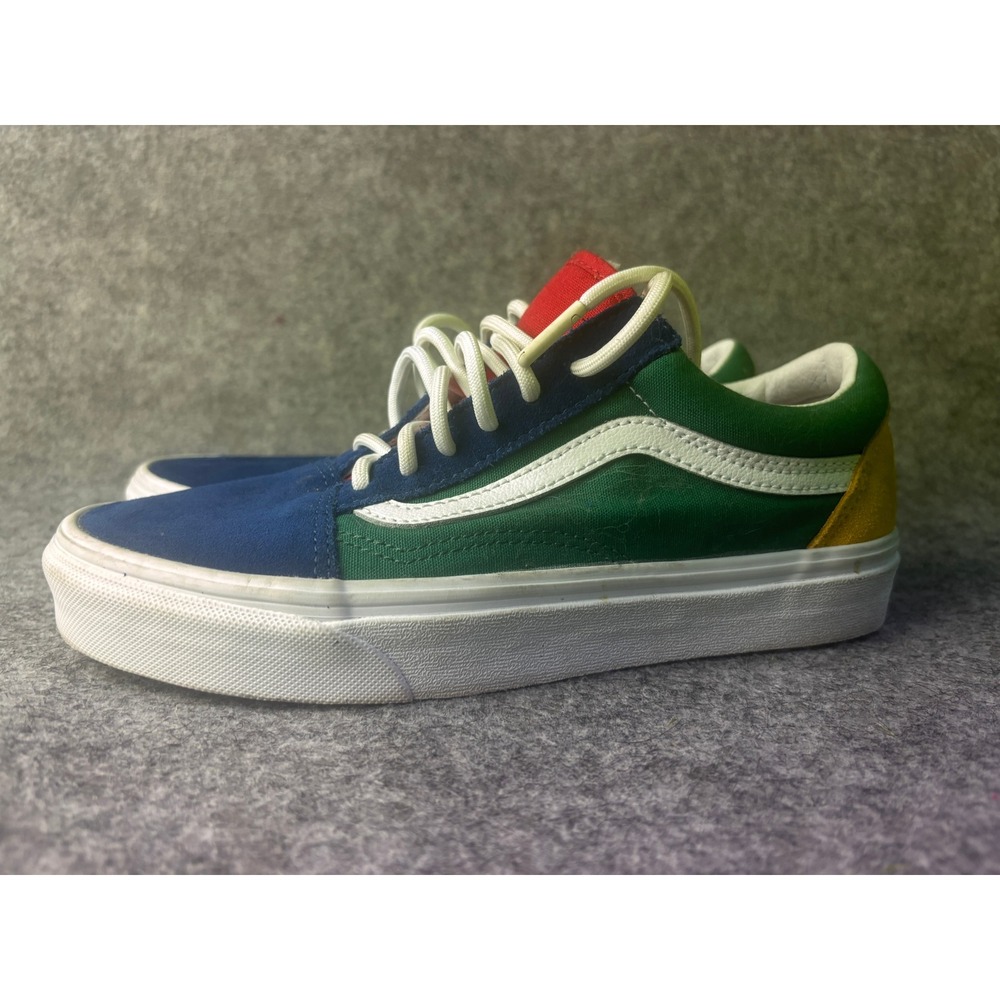 Vans Old Skool Sneakers Women 5.5 Multi Color Colorblock Suede Canvas Low Top